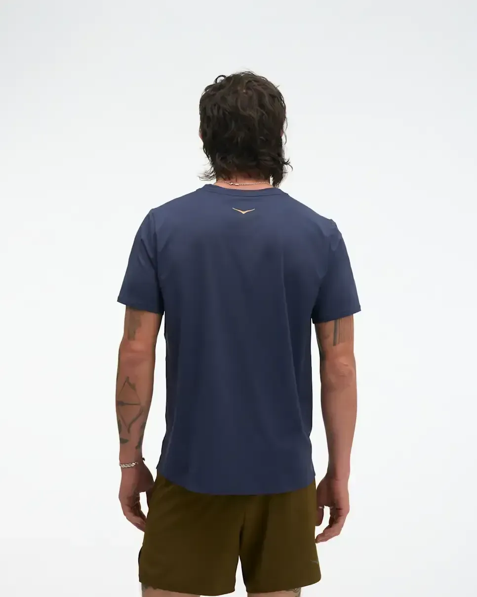 HOKA EveryRun Short Sleeve Varsity Navy Gold